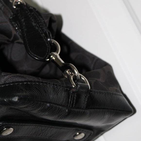 COACH, Lg Ashley Sabrina Satchel Duffle Bag, Black color.